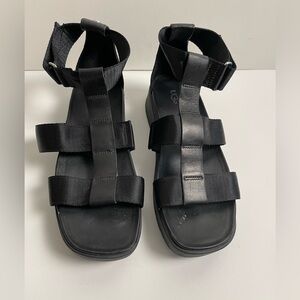 UGG Black Leather Sandals